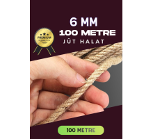 6 MM 100 Metre Jüt Halat Dekoratif Hasır İp Urgan Süs