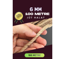 6 MM 100 Metre Jüt Halat Dekoratif Hasır İp Urgan Süs