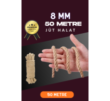 8 MM 50 Metre Jüt Halat Dekoratif Hasır İp Urgan Süs
