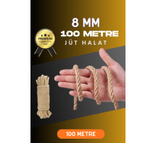 8 MM 100 Metre Jüt Halat Dekoratif Hasır İp Urgan Süs