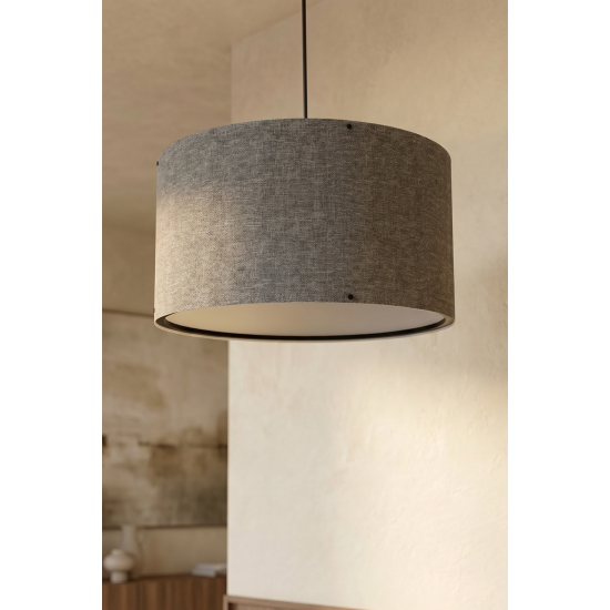 Koyu Gri Kumaş Başlıklı Sarkıt Avize 35 CM