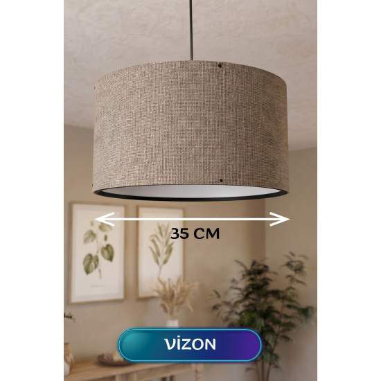 Vizon Kumaş Başlıklı Sarkıt Avize 35 CM