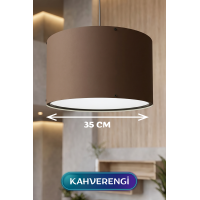 Kahverengi Kumaş Başlıklı Sarkıt Avize 35 CM