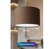 Kahverengi Kumaş Başlıklı Sarkıt Avize 35 CM