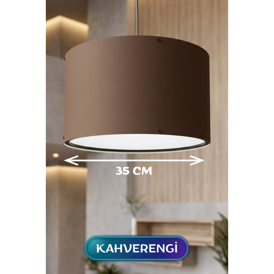 Kahverengi Kumaş Başlıklı Sarkıt Avize 35 CM