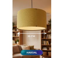 Hardal Kumaş Başlıklı Sarkıt Avize 35 CM