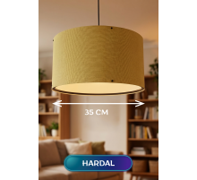 Hardal Kumaş Başlıklı Sarkıt Avize 35 CM