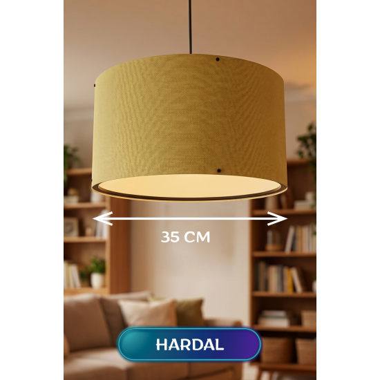 Hardal Kumaş Başlıklı Sarkıt Avize 35 CM