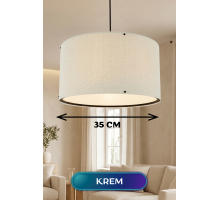 Krem Kumaş Başlıklı Sarkıt Avize 35 CM