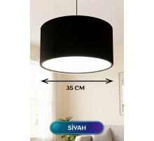 Siyah Kumaş Başlıklı Sarkıt Avize 35 CM