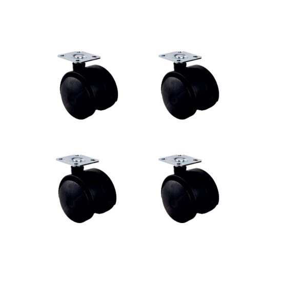 toptan-xml-dropshipping-Küçük Plastik Tablalı Teker - 40 MM  HKS101 - 4 Adet