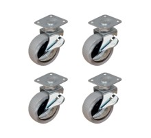 Furç Tablalı Bilyalı Teker (Frenli) - 20x50 - Gri HKS177 - 4 Adet