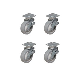 Furç Tablalı Bilyalı Teker (Frenli) - 20x50 - Beyaz/Gri HKS182 - 4 Adet