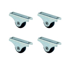 Furç Sabit Teker - 20MM - Siyah HKS226 - 4 Adet