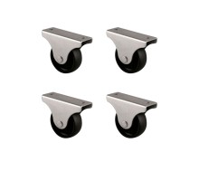 Furç Sabit Teker - 38MM - Siyah HKS229 - 4 Adet