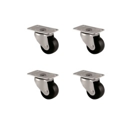 Furç Tablalı Bilyalı Teker - 28MM - Siyah HKS232 - 4 Adet