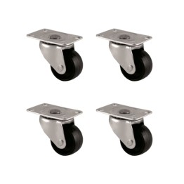 Furç Tablalı Bilyalı Teker - 32MM - Siyah HKS233 - 4 Adet