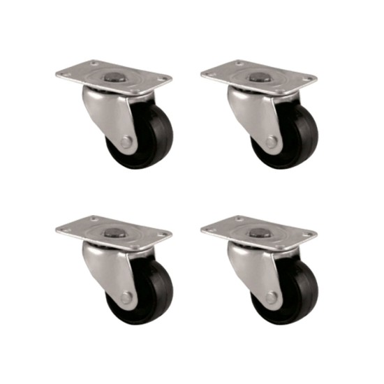 toptan-xml-dropshipping-Furç Tablalı Bilyalı Teker - 32MM - Siyah HKS233 - 4 Adet