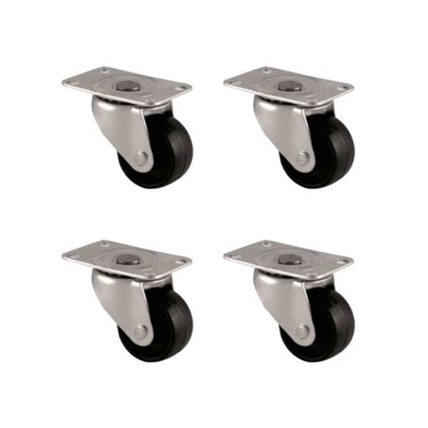 toptan-xml-dropshipping-Furç Tablalı Bilyalı Teker - 32MM - Siyah HKS233 - 4 Adet