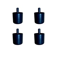 Silindir Plastik Ayak Geçmeli Pimli - 50MM - Siyah 12MM HKS278 - 4 Adet