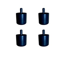 Silindir Plastik Ayak Geçmeli Pimli - 50MM - Siyah 12MM HKS278 - 4 Adet