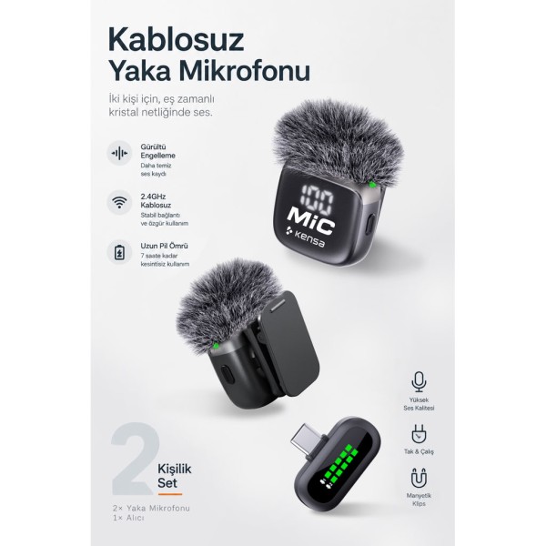 Kablosuz Yaka Mikrofonu KH541