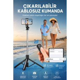 Bluetooth Kablosuz Selfie Çubuğu ST5