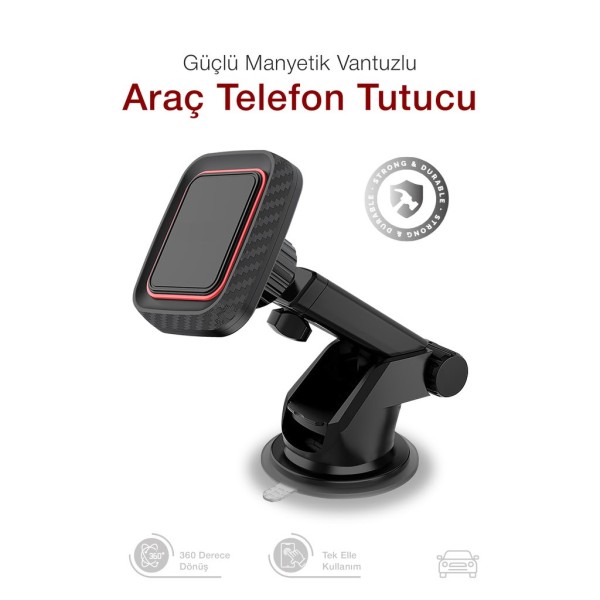 Vantuzlu Manyetik Telefon Tutucu T45