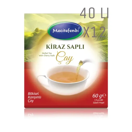 Kiraz Saplı Çay 40'lı Poşet Çay 12 Adet