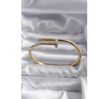 316L Çelik Gold Renk Çivi Model Zirkon Taş Detay Kadın Bileklik TJ-BB5646