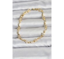 Pirinç Gold Renk Zirkon Taşlı Ay ve Yıldız Model Kadın Bileklik TJ-BB8500