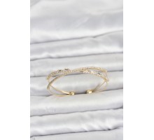 Pirinç Gold Renk Baget Zirkon Taşlı Kadın Bileklik TJ-BB8509