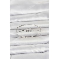 Pirinç Gümüş Renk Baget Zirkon Taşlı Objeli Kadın Bileklik TJ-BB8514
