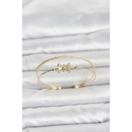 Pirinç Gold Renk Baget Zirkon Taşlı Objeli Kadın Bileklik TJ-BB8515