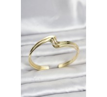 Zikzak Model Gold Renk Pirinç Kadın Bileklik TJ-BB8554