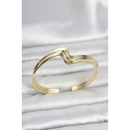Zikzak Model Gold Renk Pirinç Kadın Bileklik TJ-BB8554