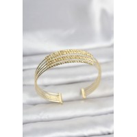 Gold Renk Pirinç Minimal Dorikalı Kadın Bileklik TJ-BB8555