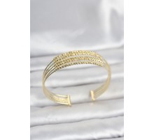 Gold Renk Pirinç Minimal Dorikalı Kadın Bileklik TJ-BB8555