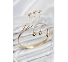 Pazu Bileklik Gold Renk Pirinç Puntalı TJ-BB8559