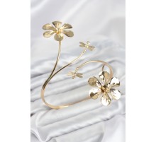 Pazu Bileklik Gold Renk Pirinç Çiçek Model TJ-BB8563