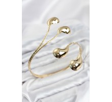Pazu Bileklik Gold Renk Pirinç Damla Model TJ-BB8564