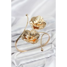 Pazu Bileklik Gold Renk Pirinç Çiçek Model TJ-BB8565