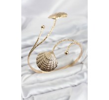 Pazu Bileklik Gold Renk Pirinç Deniz Kabuğu Model TJ-BB8567