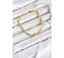 CM Kare Halka Model Gold Renk Pirinç Kadın Bileklik TJ-BB8592