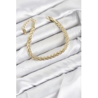 CM Singapur Zincir Model Gold Renk Pirinç Kadın Bileklik TJ-BB8593