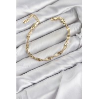 CM Burgu İtalyan Zincir Model Gold Renk Pirinç Kadın Bileklik TJ-BB8594
