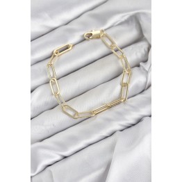 CM Ataş Zincir Model Gold Renk Pirinç Kadın Bileklik TJ-BB8595