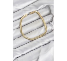 CM Yassı Yılan Zincir Model Gold Renk Pirinç Kadın Bileklik TJ-BB8597