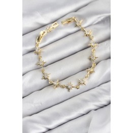 CM Kutup Yıldızı Model Gold Renk Zirkon Taşlı Kadın Bileklik TJ-BB8598