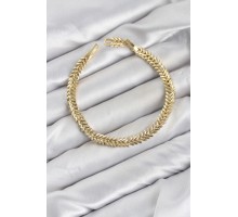 CM Başak Model Gold Renk Pirinç Kadın Bileklik TJ-BB8599